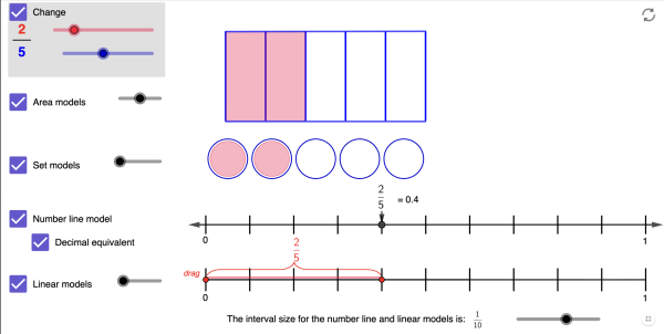Visualising Fractions (GeoGebra)