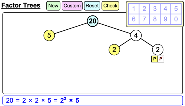 Factor Tree (MathsPad)